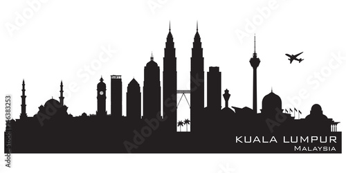 Canvas Print Kuala Lumpur Malaysia city skyline vector silhouette
