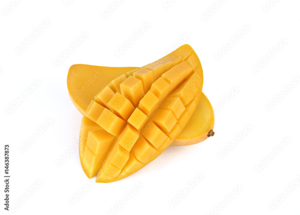Yellow mango isolated on white background (mango, fruit, juice) Yellow mango isolated on white background (mango, fruit, juice)