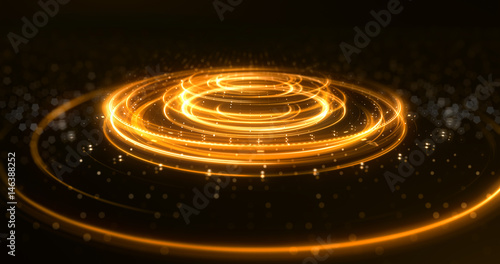 Science fiction futuristic 3D speed tunnel warp. Abstract lens flare space or time travel concept background. top view. 3d rendering