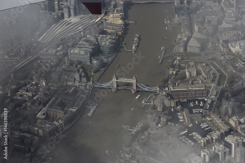Flight over Tower Bridge, London