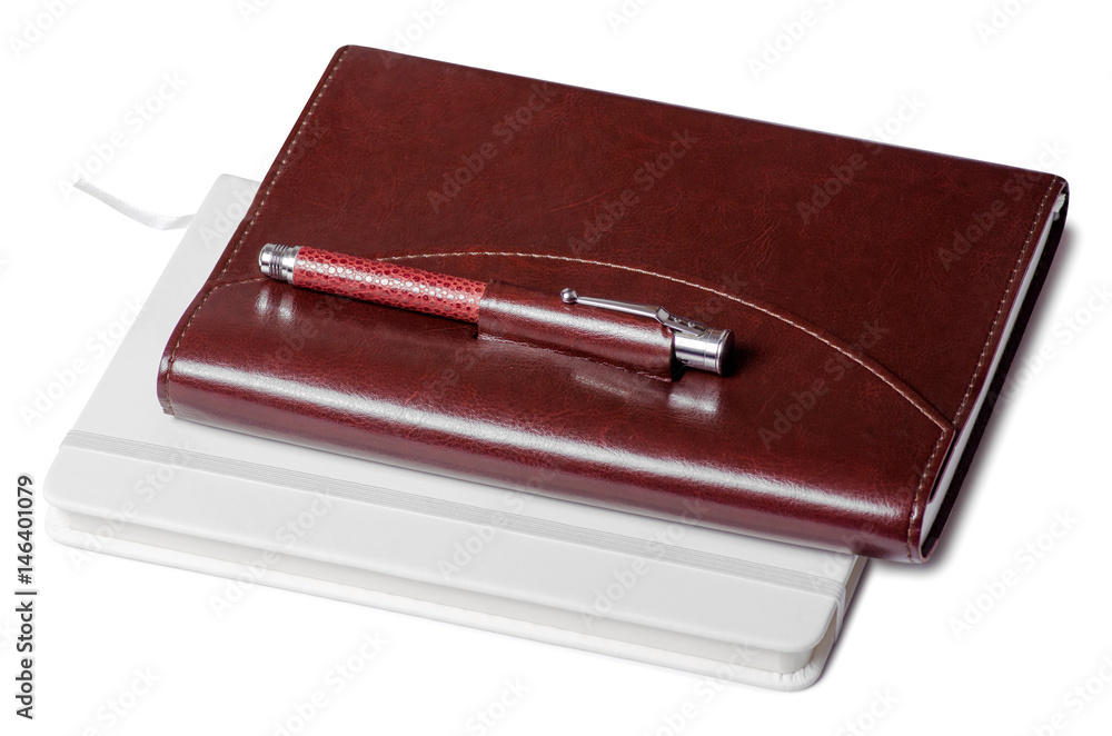 Diary notebook on white background isolation Diary notebook on white background isolation