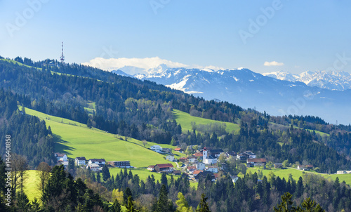 Blick auf Pfänder und die Ortschaft Eichenberg in Vorarlberg photo