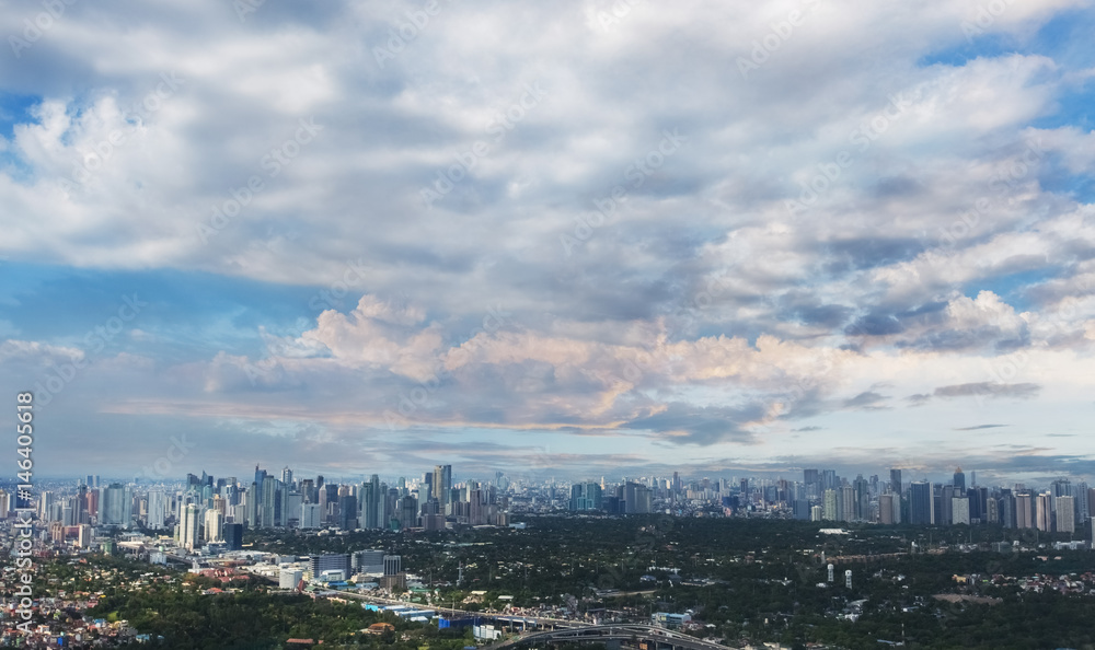 Top view of the city of Metro Manila