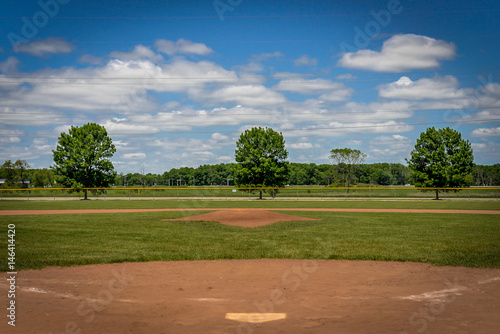 Photography Baseball Field with Clouds