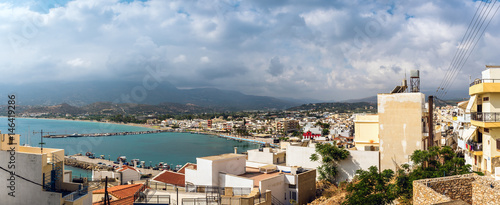 Aerial view on port of Sitia town at eastern part of Crete island  Greece