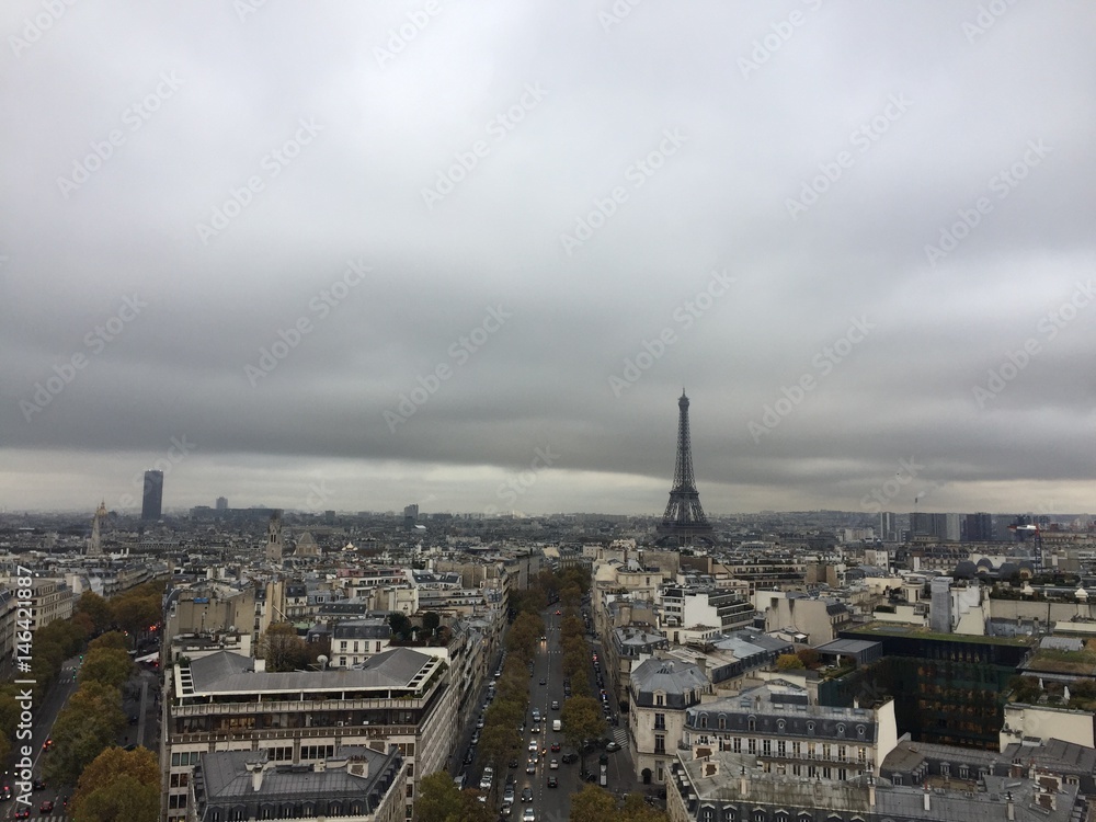 Paris, France. From the top of Arc De Triomphe.