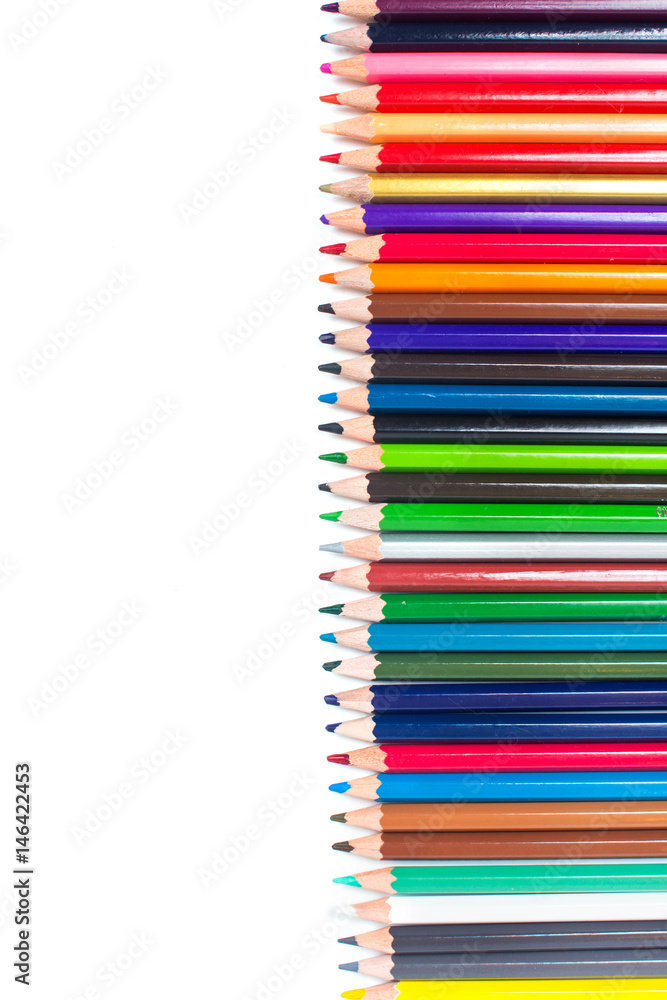 Colored pencils on white Colored pencils on white