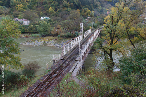The small railway bridge across the river, Georgia