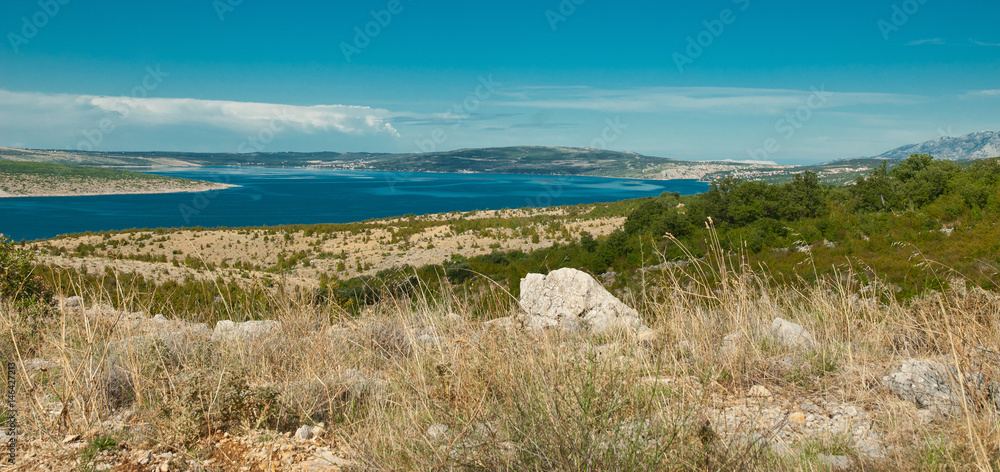 Montenegro mountains, view to sea and rocky green hills