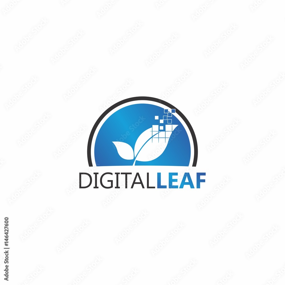 Digital Leaf Logo Template