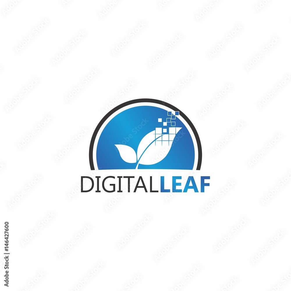 Digital Leaf Logo Template Digital Leaf Logo Template