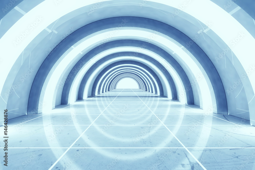 Obraz premium 3d rendering. Futuristic background architecture corridor.