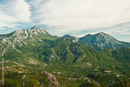 Obraz na płótnie Montenegro mountains, view of rocky green hills w salonie
