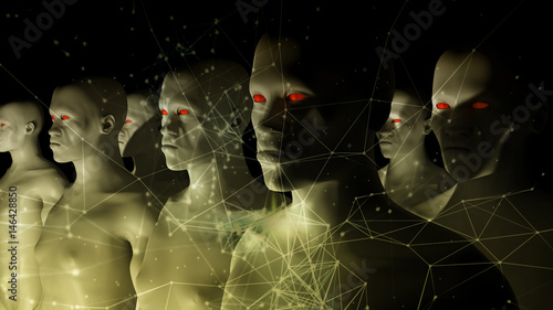 Photography 3d rendering. Human Clone Manufacturing