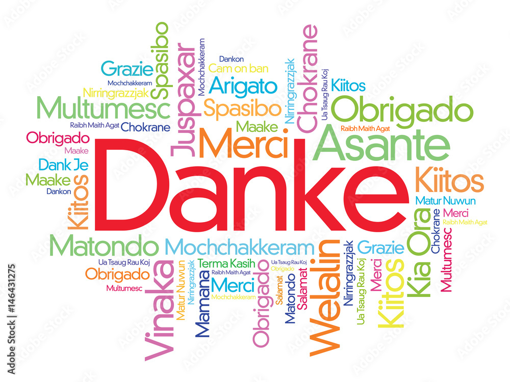 Danke (Thank You in German) Word Cloud background, all languages, multilingual for education or thanksgiving day Danke (Thank You in German) Word Cloud background, all languages, multilingual for education or thanksgiving day