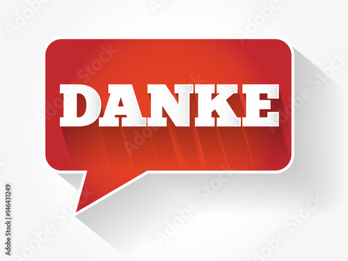 Danke (Thank You in German) Modern Design Speech Bubble background for education or thanksgiving day