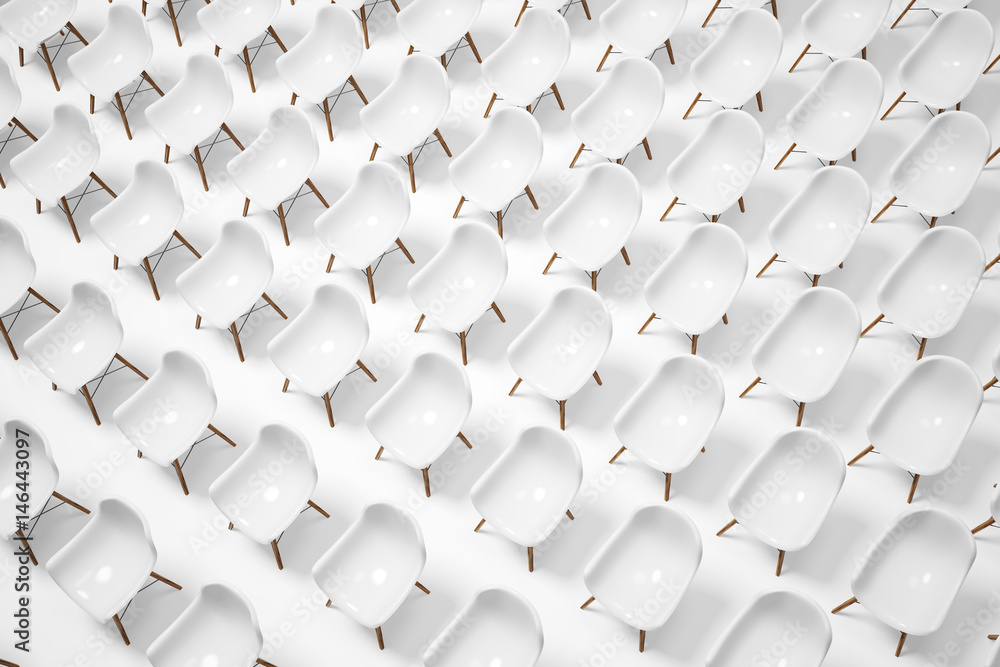 Obraz premium White chairs, top view