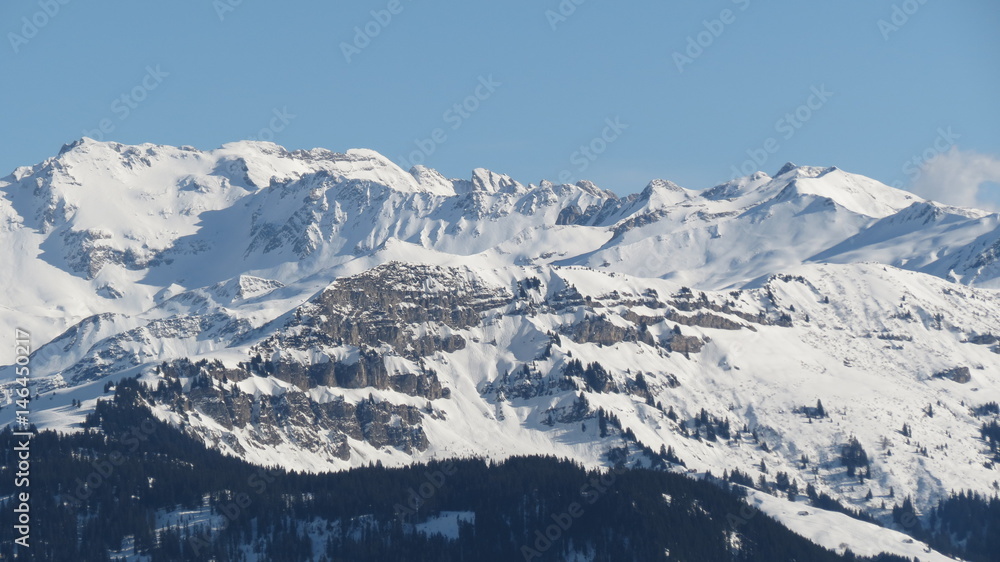 Rhône-Alpes - Savoie - Les Saisies - Vue sur le Mont Blanc, le Dôme de Miage et les Aiguilles de Tré la Tête