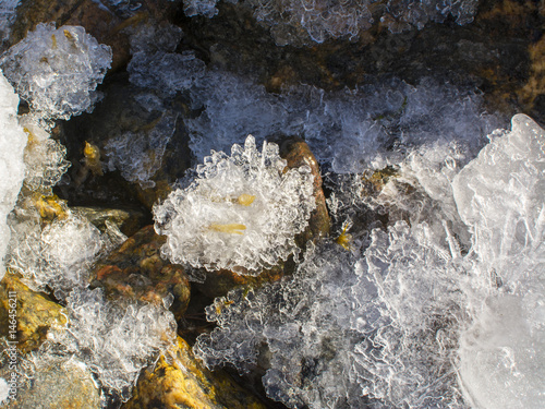 Broken ice and icy crystals photo