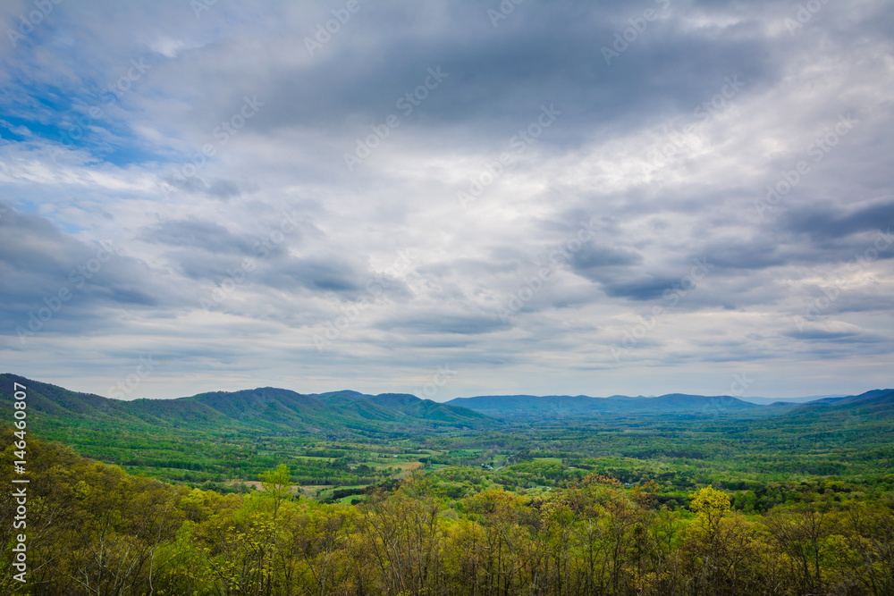 View of the Blue Ridge Mountains from the Blue Ridge Parkway in Virginia.