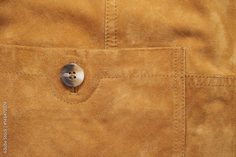 Detail of a goat suede leather jacket Detail of a goat suede leather jacket