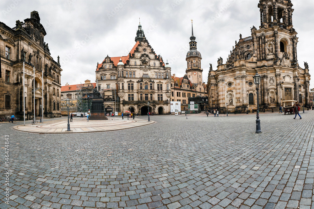  Panoramic view from the Theatre Square on the Cathedral of the Holy Trinity
