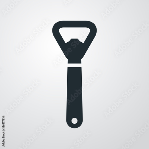 Icono plano abrebotellas en fondo degradado
