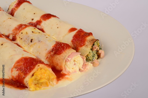 Canelones de calabaza, ricota y espinaca photo