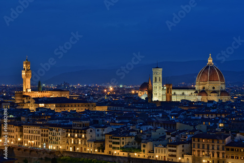Fototapeta Naklejka Na Ścianę i Meble -  Blick auf Florenz mit Dom und Palazzo Vecchio