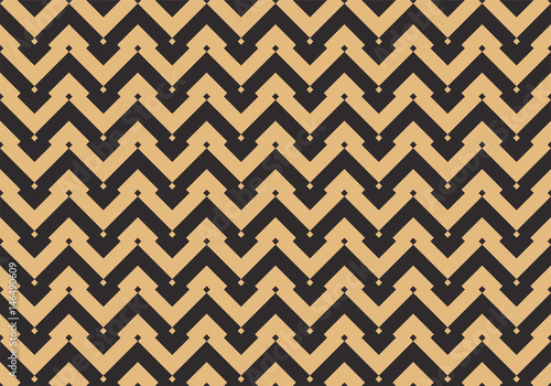 Seamless antique palette black and gold vintage pixel zigzag ethnic African pattern vector