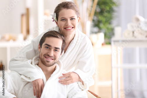 Young happy couple relaxing in spa salon © Africa Studio
