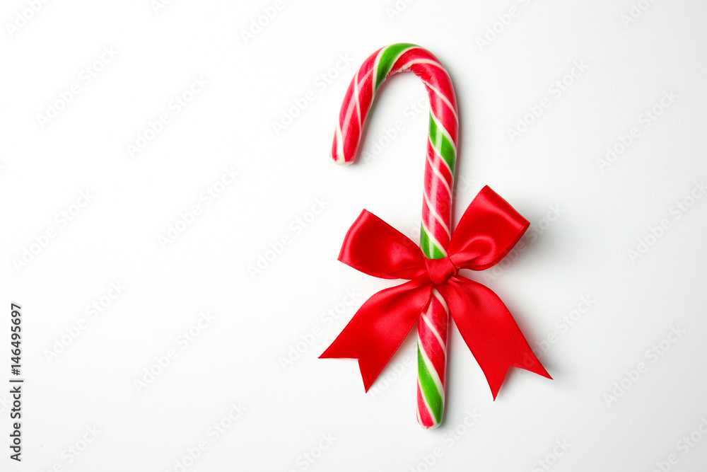 Christmas candy cane on white background Christmas candy cane on white background
