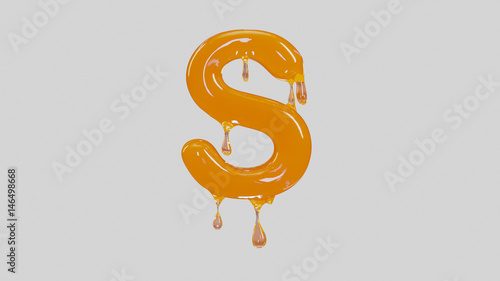 Letter S in white background. 
