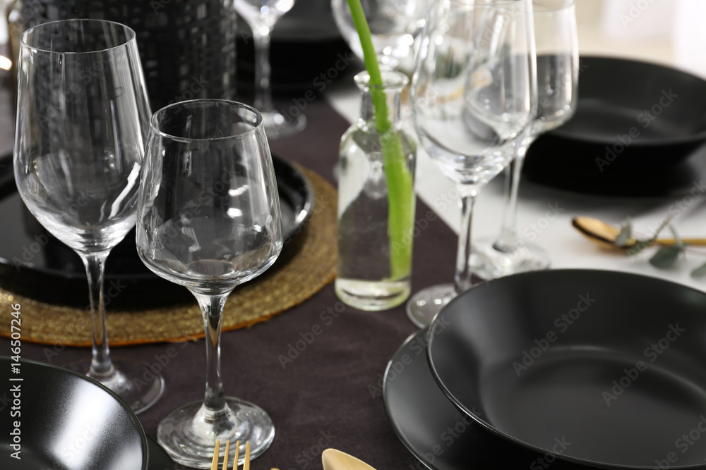 Table setting for dinner in restaurant Table setting for dinner in restaurant