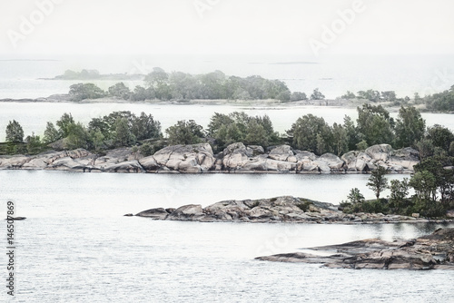 Misty or foggy in low colour of the archipelago