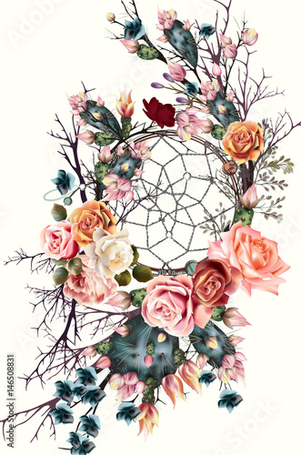 piekna-ilustracja-boho-z-lapaczem-snow-kwiatami-rozy-i-kaktusami