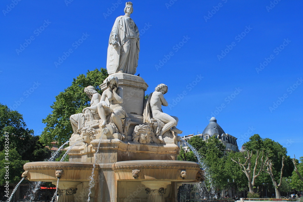 Fontaine Pradier à Nimes, France