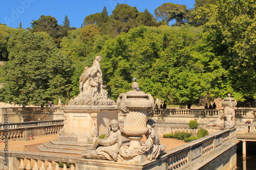 Jardin de la fontaine à Nîmes, France 