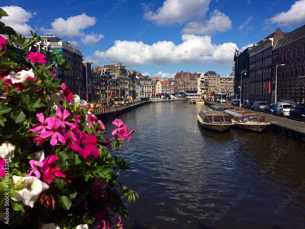 Travelling in Amsterdam and enjoying canals view