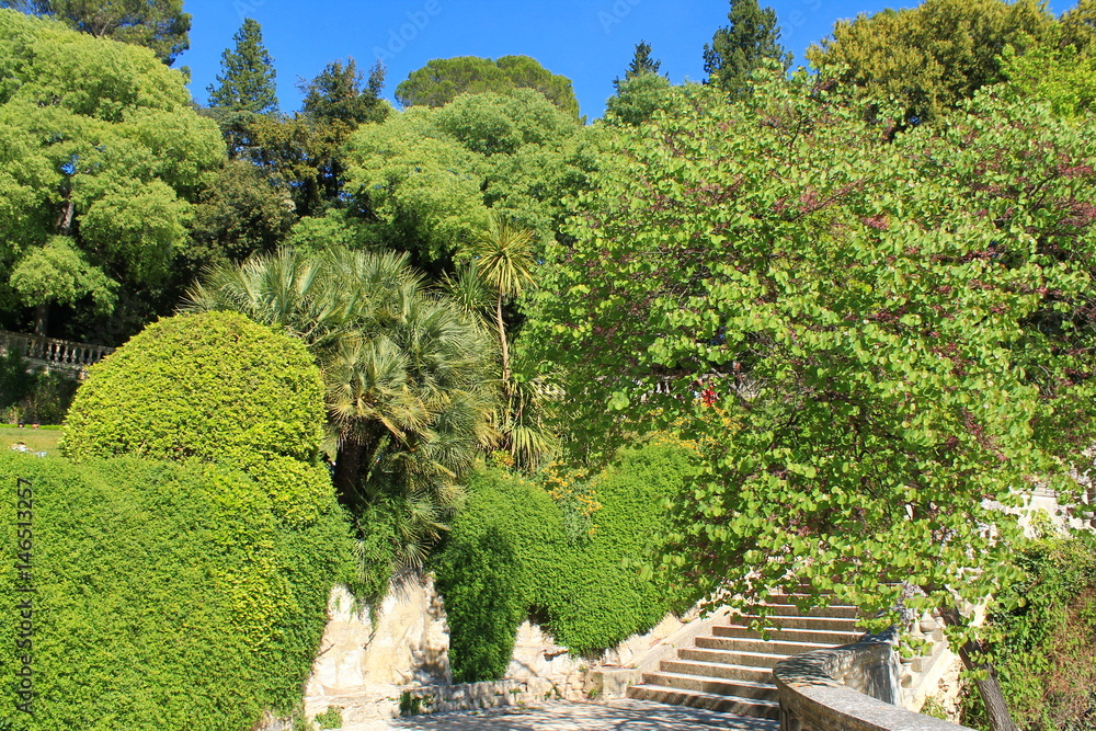 Jardin de la fontaine à Nîmes, France
