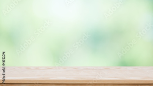Emply table top on blurred background,Space for placing products © sorrapongs