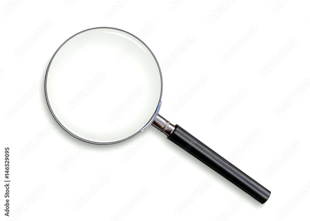 Magnifying glass in a metal frame Magnifying glass in a metal frame
