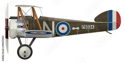 Wall Mural Sopwith Camel F6034 - Side Profile View