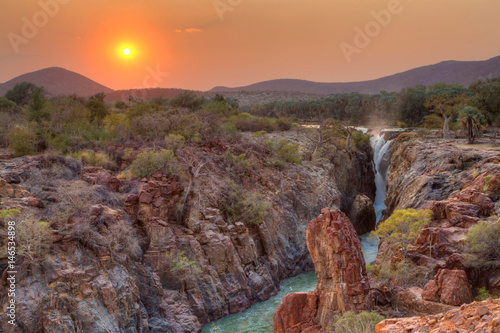 Sunrise at Epua Falls, Namibia photo