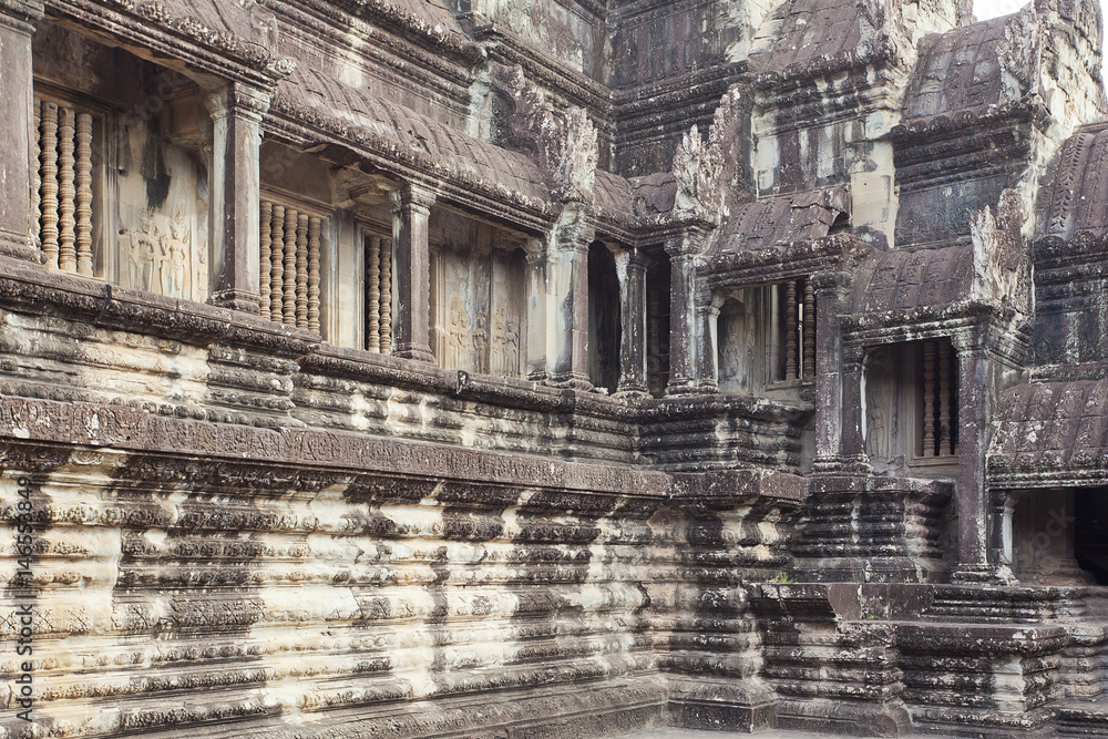 Inside the famous Cambodian temple Angkor Wat 