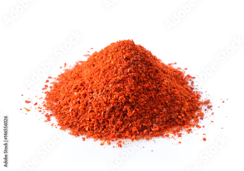 Wall Mural Cayenne pepper on white background