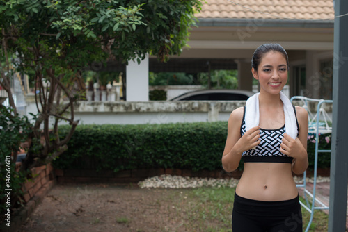 sport girl smile and ready for workout