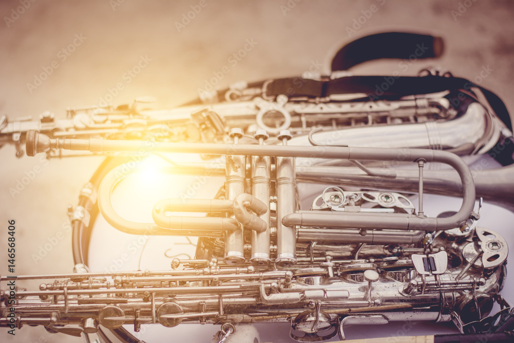 Obraz premium Music instruments,blackground concep.