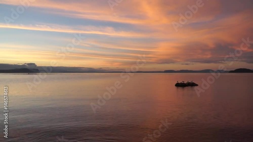 Sunset at Lake Taupo, New Zealand photo