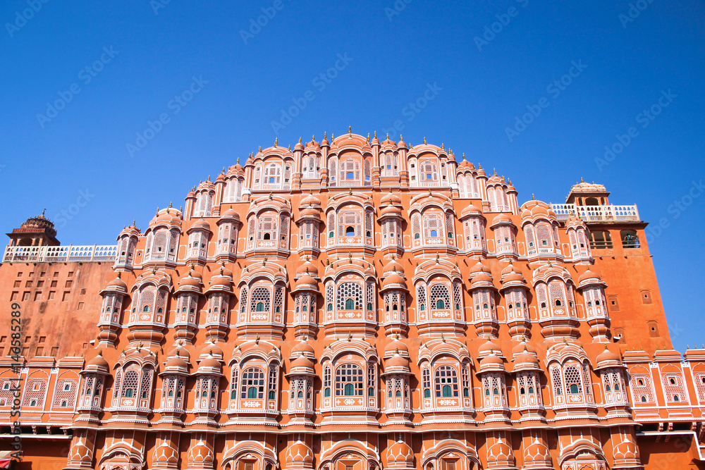 Hawa Mahal, the Palace of Winds the famous landmark architecture for tourist, Jaipur or pink city, Rajasthan, India